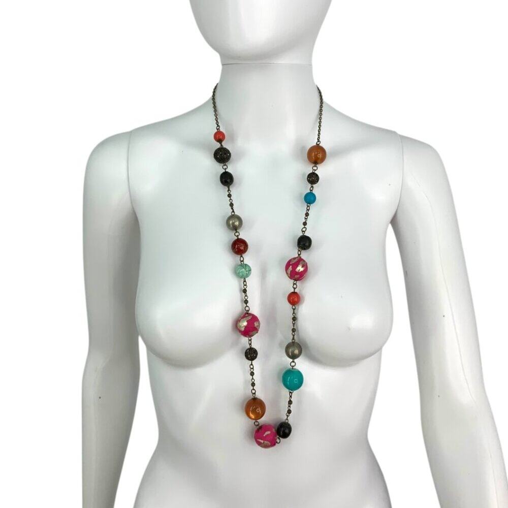 Vintage Multicolor Wrapped Beaded Necklace
